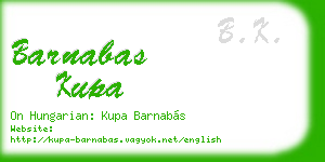 barnabas kupa business card